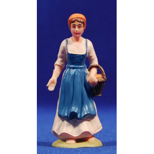 Pastora amb cistell i davantal 8 cm plàstic Belenes Puig