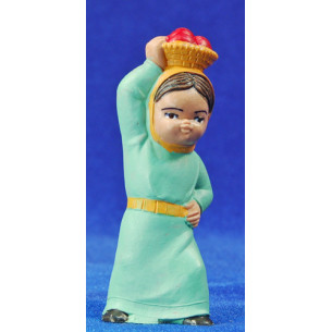 Woman modern with basket on head 8 cm plastic Fabregat