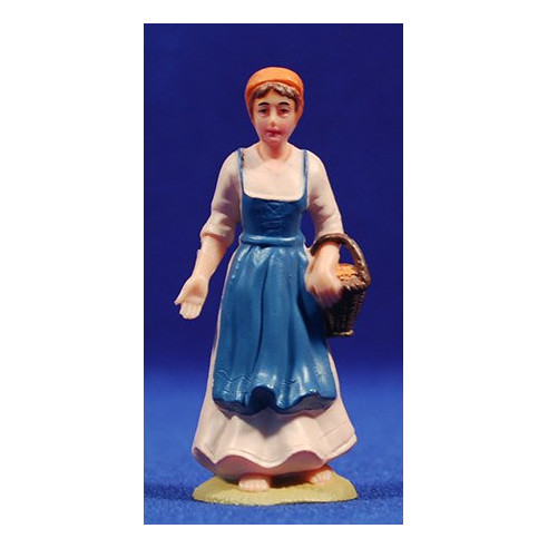 Woman with basket and apron 8 cm plastic Belenes Puig
