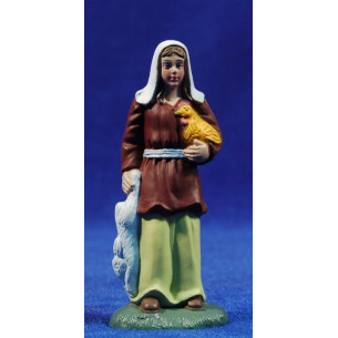 Pastora con gallina e coniglio 8 cm plastica Belenes Puig