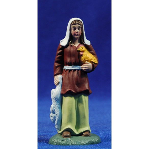 Pastora con gallina e coniglio 8 cm plastica Belenes Puig
