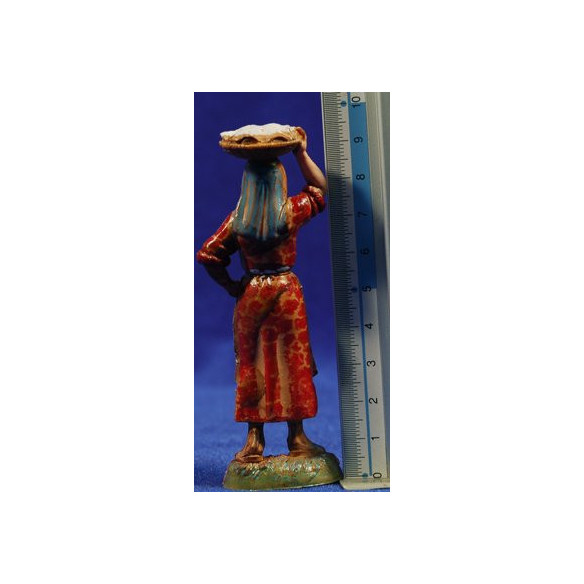 Pastora con cesto en la cabeza 10 cm plástico Moranduzzo - Landi estilo 700