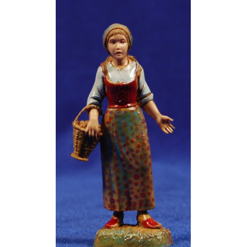 Donna con cesto al braccio 10 cm plastica Moranduzzo - Landi stile 700