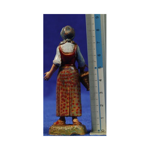 Donna con cesto al braccio 10 cm plastica Moranduzzo - Landi stile 700