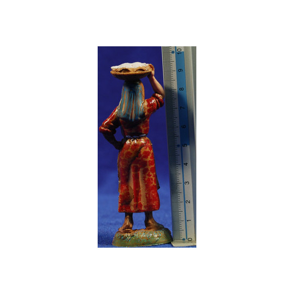 Pastora con cesto en la cabeza 10 cm plástico Moranduzzo - Landi estilo 700