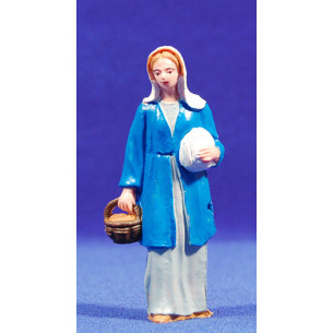 Woman with basket 10 cm plastic Belenes Puig