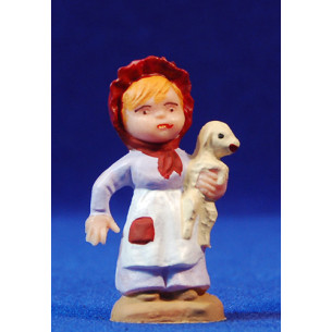 Bambina con pecora 5 cm plastica moderno Belenes Puig