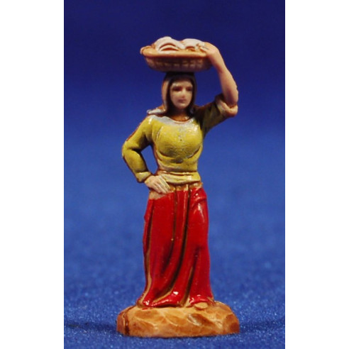 Pastora con cesto en la cabeza 3,5 cm plástico Moranduzzo - Landi estilo 700