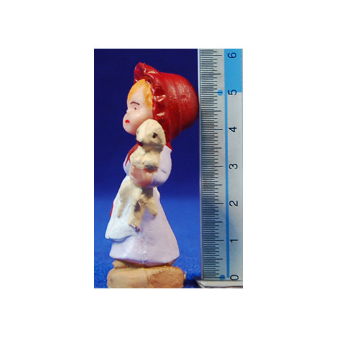 Bambina con pecora 5 cm plastica moderno Belenes Puig