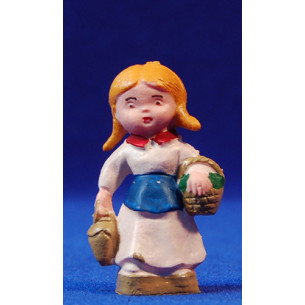 Pastora con cestos 5 cm plástico moderno Belenes Puig