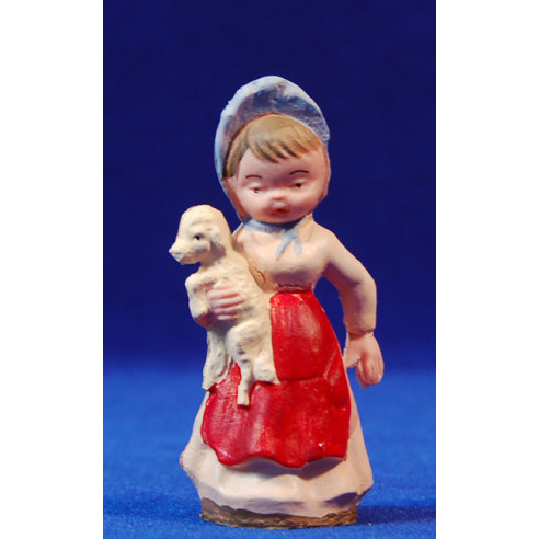 Bambina con pecora 8 cm plastica moderno Belenes Puig