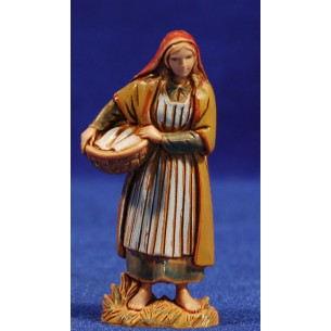 Shepherd with basket 6,5 cm plastic Moranduzzo - Landi 700 ebraic