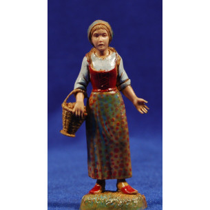 Woman with basket on arm 10 cm plastic Moranduzzo - Landi style 700