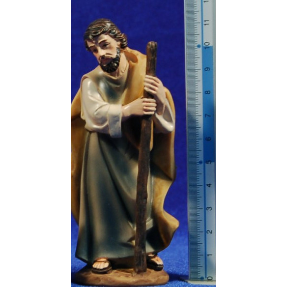 Nacimiento con reyes y pastor 11 cm resina