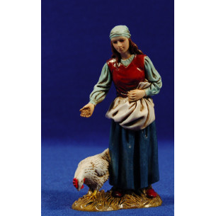 Pastora con gallinas 12-13  cm plástico Moranduzzo - Landi estilo 700