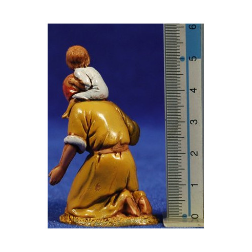 Pastora adorando con niño 6,5 cm plástico Moranduzzo - Landi estilo ebraico