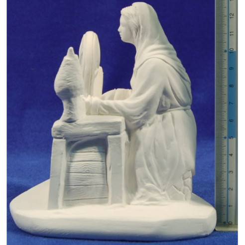 Pastora filadora sense pintar 16 cm guix