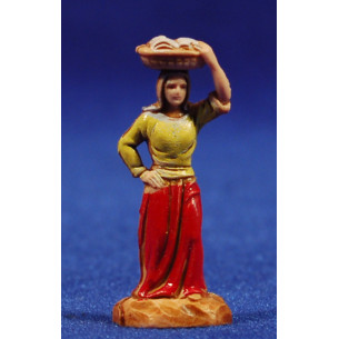 Shepherd with basket on the head 3,5 cm plastic Moranduzzo - Landi style 700