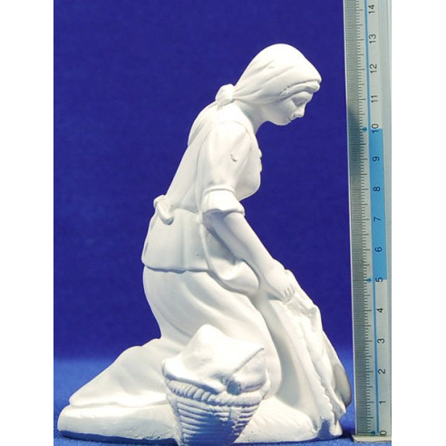 Pastora rentadora sense pintar 16 cm guix