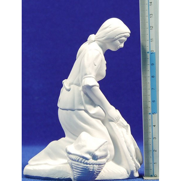 Pastora rentadora sense pintar 16 cm guix