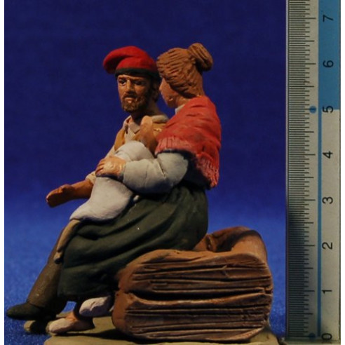 Natività catalana seduti 8 cm terracotta dipinte Delgado