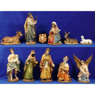 Nativity and kings and shepherd 40 cm resin