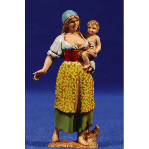 Pastora con niño 8 cm plástico Moranduzzo - Landi estilo costumista