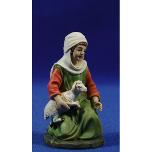 Pastora adorant amb xai 11 cm resina