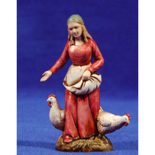 Shepherd with chickens 10 cm plastic Moranduzzo - Landi 700 style