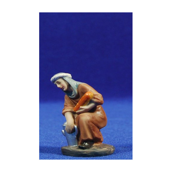 Pastora adorant amb xai 8 cm resina Belenes Puig