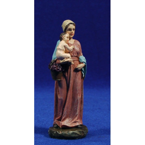 Pastora con niño en brazos 11 cm resina