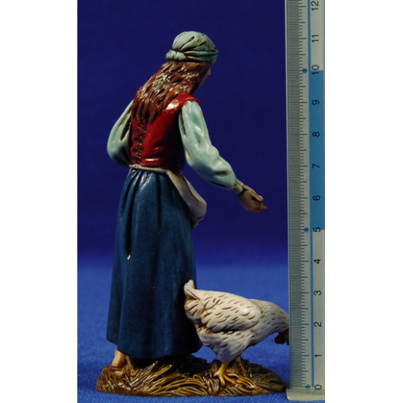 Pastora amb gallines 12-13  cm plàstic Moranduzzo - Landi estil 700