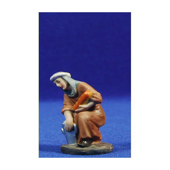 Pastora adorando con cordero 8 cm resina Belenes Puig