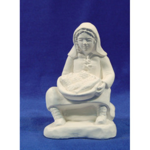 Pastora pescatera sin pintar 20 cm yeso