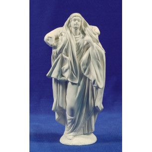 Non painted woman with a lamb 20 cm chalk