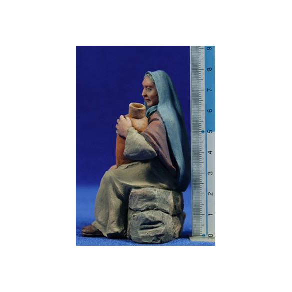 Pastora sentada con jarra 12 cm resina Montserrat Ribes
