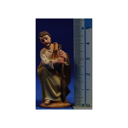 Nacimiento con reyes y pastor 5 cm resina