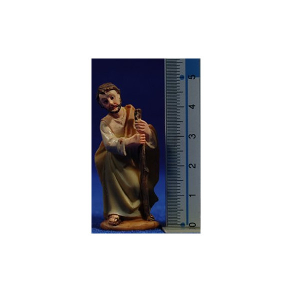 Nacimiento con reyes y pastor 5 cm resina