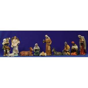 Natività con i re magi e pastore oriental 19 cm resina
