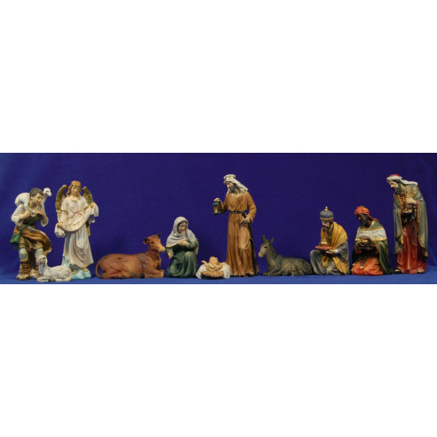 Natività con i re magi e pastore oriental 19 cm resina