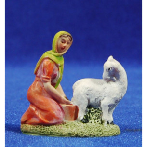 Pastora amb cabra 6 cm resina