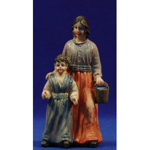Pastora con bambina 11 cm resina
