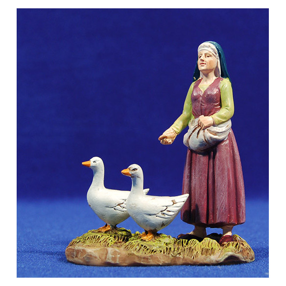 Pastora con ocas 10 cm resina Linea Martino Landi