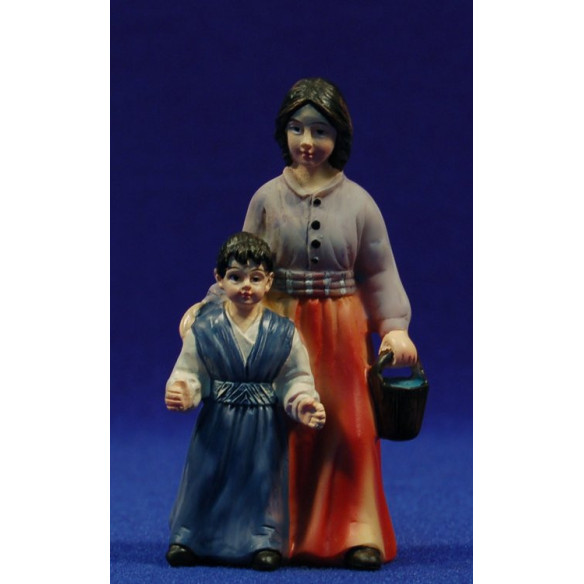 Mother with a girl 9 cm resin