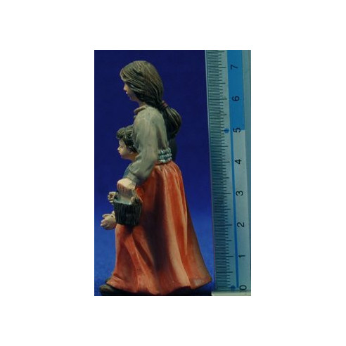 Mother with a girl 8 cm resin