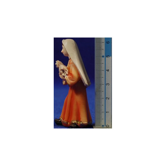 Woman with a lamb 7 cm resin