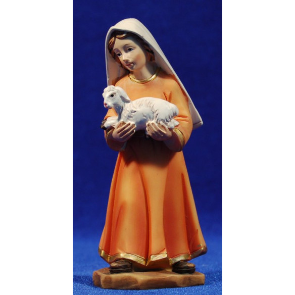 Pastora amb xai 11 cm resina