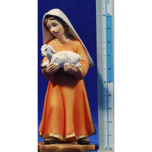 Pastora amb xai 11 cm resina