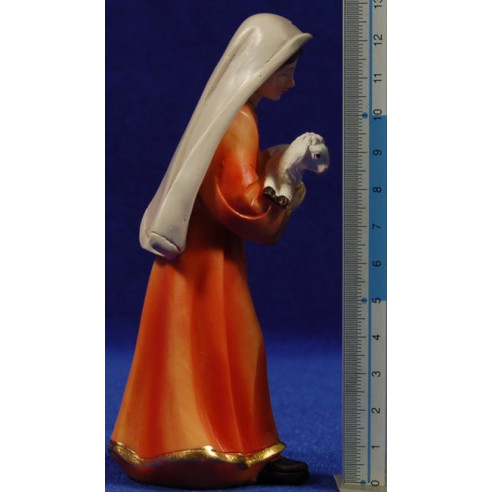 Pastora amb xai 15 cm resina