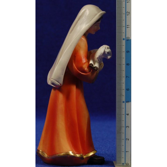 Pastora con agnello 15 cm in resina